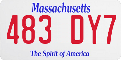 MA license plate 483DY7