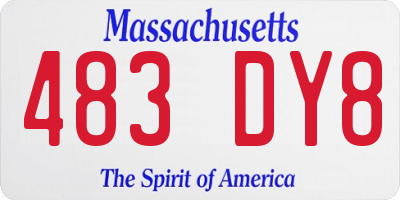 MA license plate 483DY8