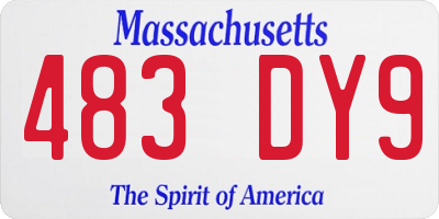 MA license plate 483DY9