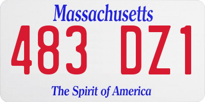 MA license plate 483DZ1