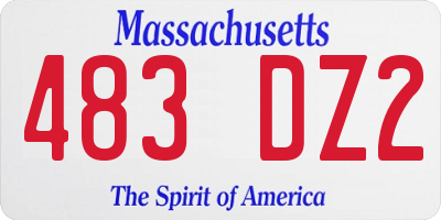 MA license plate 483DZ2