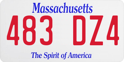 MA license plate 483DZ4