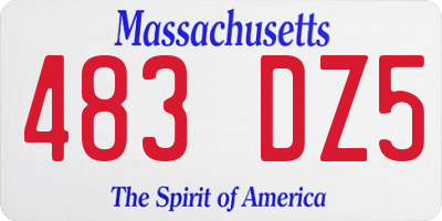 MA license plate 483DZ5