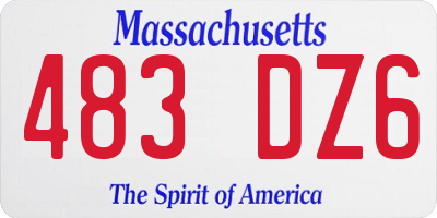 MA license plate 483DZ6