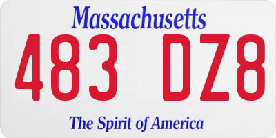 MA license plate 483DZ8