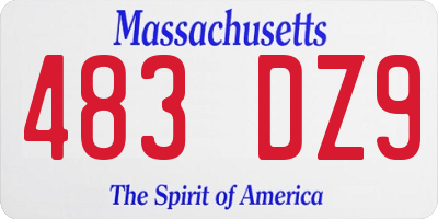 MA license plate 483DZ9