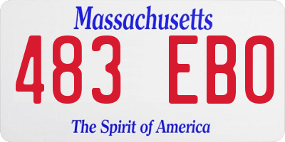 MA license plate 483EB0