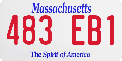 MA license plate 483EB1