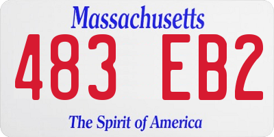 MA license plate 483EB2