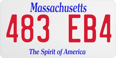 MA license plate 483EB4