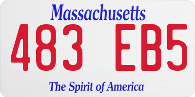 MA license plate 483EB5