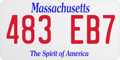 MA license plate 483EB7