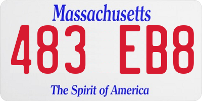MA license plate 483EB8