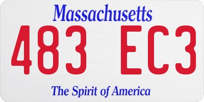 MA license plate 483EC3