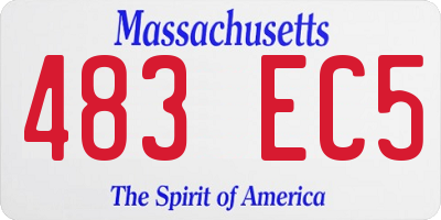 MA license plate 483EC5