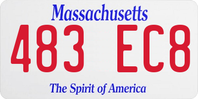 MA license plate 483EC8