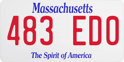 MA license plate 483ED0