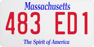MA license plate 483ED1