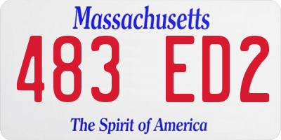 MA license plate 483ED2