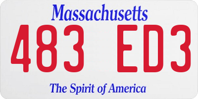 MA license plate 483ED3