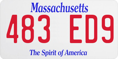 MA license plate 483ED9