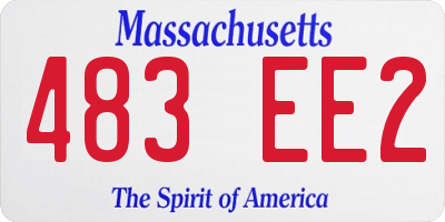 MA license plate 483EE2