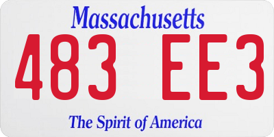 MA license plate 483EE3