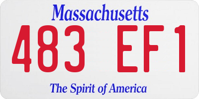 MA license plate 483EF1