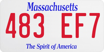 MA license plate 483EF7