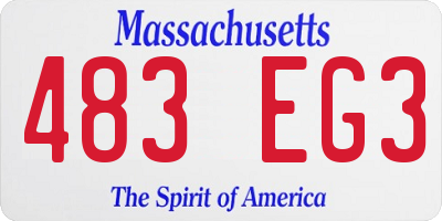 MA license plate 483EG3