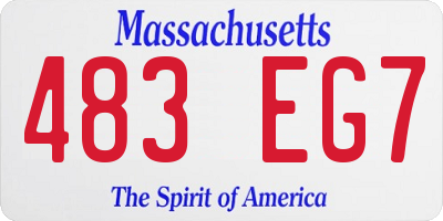 MA license plate 483EG7