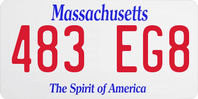 MA license plate 483EG8