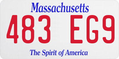 MA license plate 483EG9