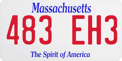MA license plate 483EH3