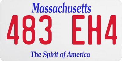 MA license plate 483EH4