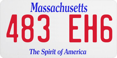 MA license plate 483EH6