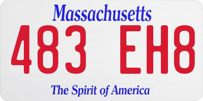 MA license plate 483EH8