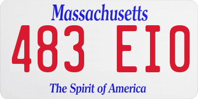 MA license plate 483EI0