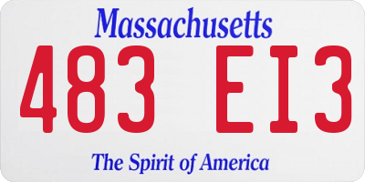 MA license plate 483EI3
