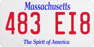 MA license plate 483EI8