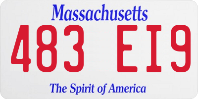 MA license plate 483EI9