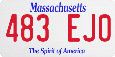 MA license plate 483EJ0