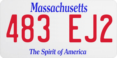 MA license plate 483EJ2