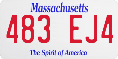 MA license plate 483EJ4