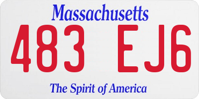 MA license plate 483EJ6