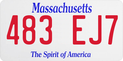 MA license plate 483EJ7