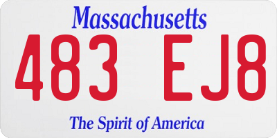 MA license plate 483EJ8