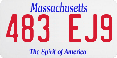 MA license plate 483EJ9