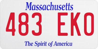 MA license plate 483EK0