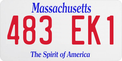 MA license plate 483EK1